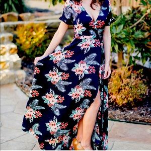 Brandi Redmond’s Brandiland navy and floral maxi dress